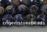 CSO803 15.5 inches 10mm round matte orange sodalite gemstone beads