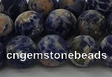 CSO804 15.5 inches 12mm round matte orange sodalite gemstone beads