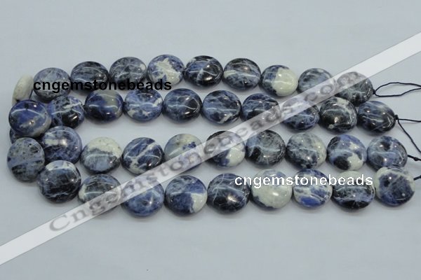 CSO81 15.5 inches 20mm flat round sodalite gemstone beads wholesale