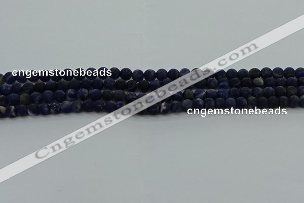 CSO810 15.5 inches 4mm round matte sodalite gemstone beads