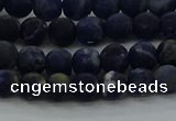 CSO811 15.5 inches 6mm round matte sodalite gemstone beads