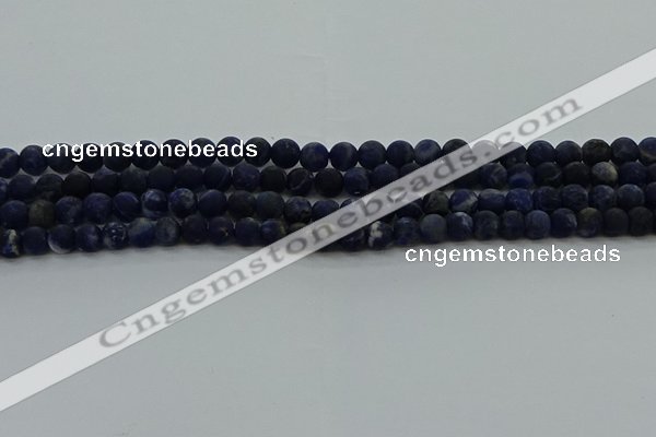 CSO811 15.5 inches 6mm round matte sodalite gemstone beads