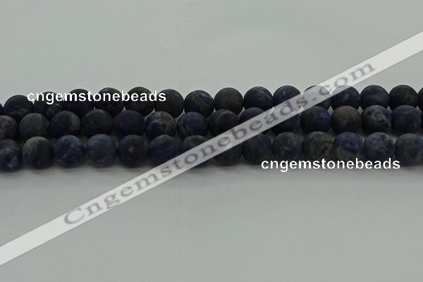 CSO814 15.5 inches 12mm round matte sodalite gemstone beads