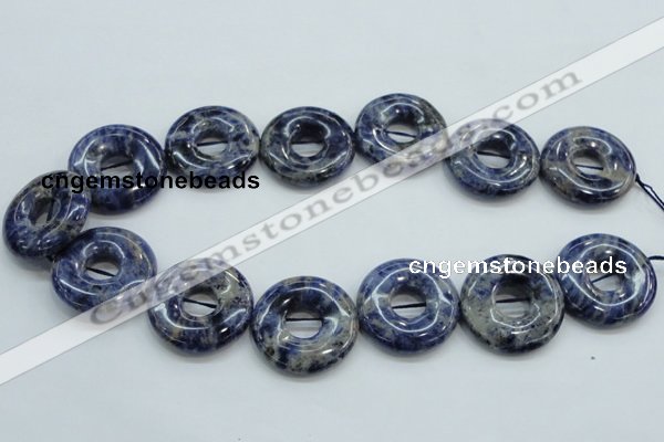 CSO82 15.5 inches 30mm donut sodalite gemstone beads wholesale