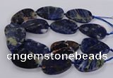 CSO821 15.5 inches 30*50mm - 32*52mm flat teardrop orange sodalite beads