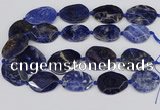 CSO824 15.5 inches 25*35mm - 30*40mm faceted freeform sodalite slab beads