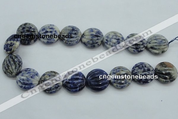 CSO84 15.5 inches 25mm flat round sodalite gemstone beads wholesale