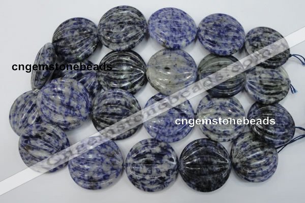 CSO85 15.5 inches 35mm flat round sodalite gemstone beads