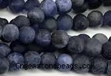 CSO925 15 inches 4mm round matte sodalite beads