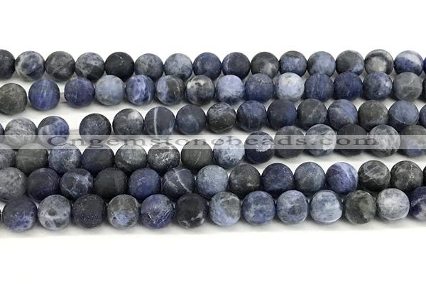 CSO927 15 inches 8mm round matte sodalite beads