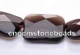 CSQ07 15*20mm faceted rectangle natural smoky quartz beads