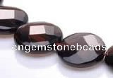 CSQ10 18mm faceted coin A grade natural smoky quartz beads