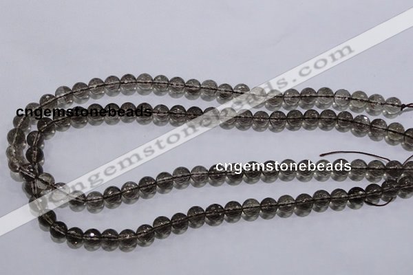 CSQ103 15.5 inches 8mm faceted round grade AA natural smoky quartz beads