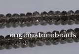 CSQ109 5*8mm faceted rondelle grade AA natural smoky quartz beads