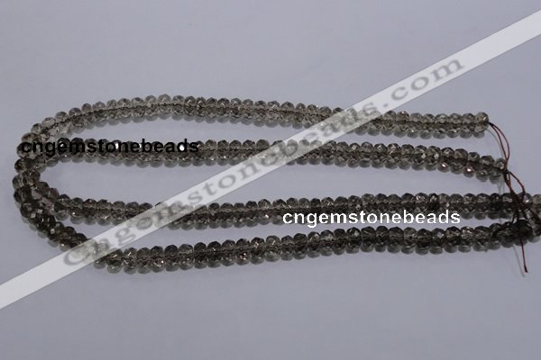 CSQ109 5*8mm faceted rondelle grade AA natural smoky quartz beads