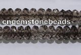 CSQ110 5*10mm faceted rondelle grade AA natural smoky quartz beads