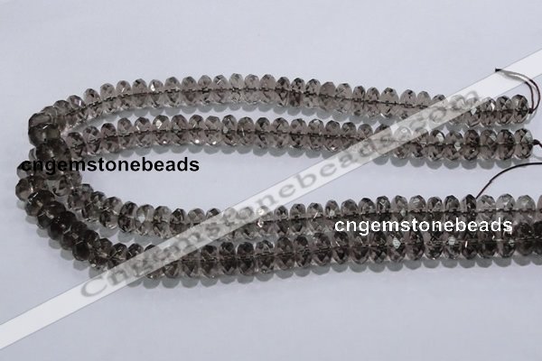 CSQ111 7*12mm faceted rondelle grade AA natural smoky quartz beads