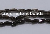 CSQ112 4*7mm faceted rice grade AA natural smoky quartz beads