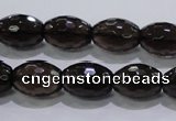 CSQ113 12*16mm faceted rice grade AA natural smoky quartz beads