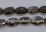 CSQ118 10*14mm facetad oval grade AA natural smoky quartz beads