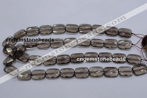 CSQ119 15*20mm facetad rectangle grade AA natural smoky quartz beads
