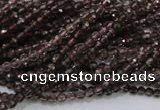 CSQ128 15.5 inches 3mm faceted round grade AA natural smoky quartz beads