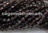 CSQ129 15.5 inches 4mm faceted round grade AA natural smoky quartz beads