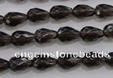 CSQ135 8*12mm faceted teardrop grade AA natural smoky quartz beads