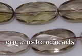 CSQ214 15*30mm faceted oval grade AA natural smoky quartz beads