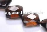 CSQ23 AB grade 16*16mm faceted rhombic natural smoky quartz bead