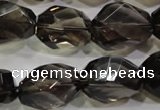 CSQ265 15.5 inches 15*20mm faceted nuggets smoky quartz beads