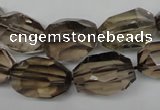 CSQ266 15.5 inches 13*18mm faceted nuggets smoky quartz beads