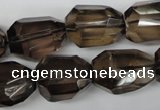 CSQ267 15.5 inches 15*20mm faceted nuggets smoky quartz beads