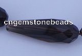 CSQ28 10*30mm faceted teardrop AB grade natural smoky quartz beads