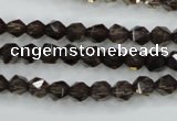 CSQ351 15.5 inches 6mm faceted nuggets smoky quartz beads