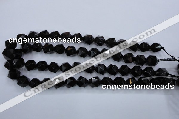 CSQ355 15.5 inches 14mm faceted nuggets smoky quartz beads