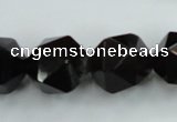 CSQ357 15.5 inches 18mm faceted nuggets smoky quartz beads