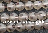 CSQ503 15.5 inches 10mm faceted round matte smoky quartz beads