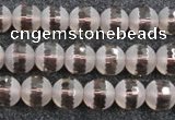 CSQ506 15.5 inches 6mm faceted round matte smoky quartz beads