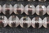 CSQ509 15.5 inches 12mm faceted round matte smoky quartz beads