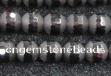 CSQ513 15.5 inches 10mm faceted round matte smoky quartz beads