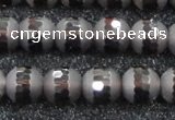 CSQ514 15.5 inches 12mm faceted round matte smoky quartz beads