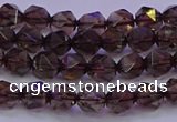 CSQ521 15.5 inches 6mm faceted nuggets smoky quartz beads