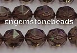 CSQ528 15.5 inches 10mm faceted nuggets smoky quartz gemstone beads