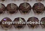 CSQ529 15.5 inches 12mm faceted nuggets smoky quartz gemstone beads