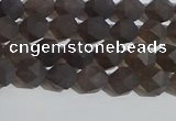 CSQ531 15.5 inches 6mm faceted nuggets matte smoky quartz beads