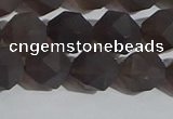 CSQ533 15.5 inches 10mm faceted nuggets matte smoky quartz beads