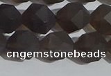 CSQ534 15.5 inches 12mm faceted nuggets matte smoky quartz beads