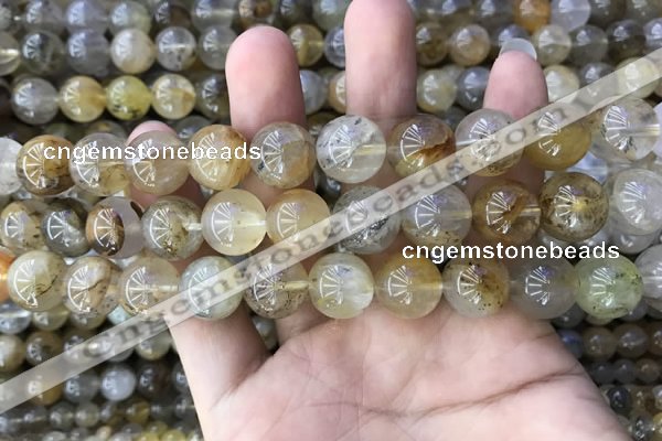 CSQ805 15.5 inches 14mm round scenic quartz beads wholesale