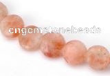 CSS03 10mm flat round natural indian sunstone beads wholesale